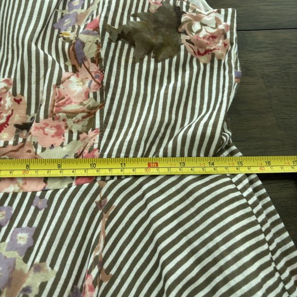 Antica Sartoria Brown White Striped Floral Print Petticoat Sun Dress Womens 3 - Picture 10 of 10